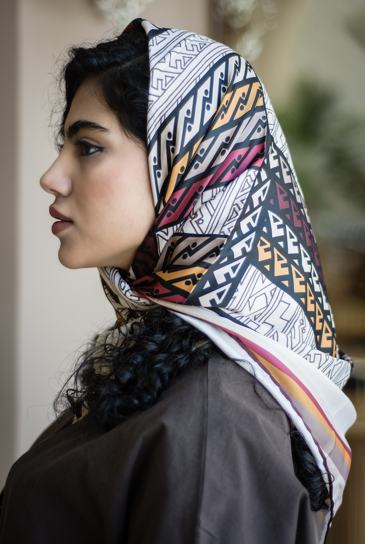 روسری طرح رنگین