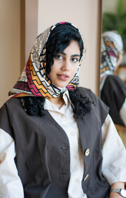 روسری طرح رنگین